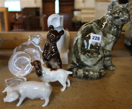 Winstanley cat & Royal Dux animal ornaments